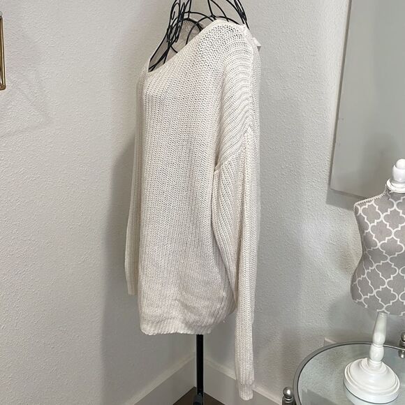 Cotton on cream lace up back sweater size L - Picture 6 of 9